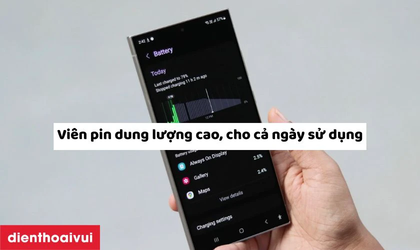 Pin 5000mAh cho thời gian sử dụng dài
