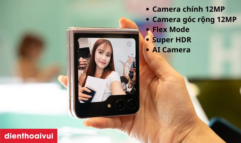 Z Flip5 256GB nổi bật với hệ thống camera chất lượng cao