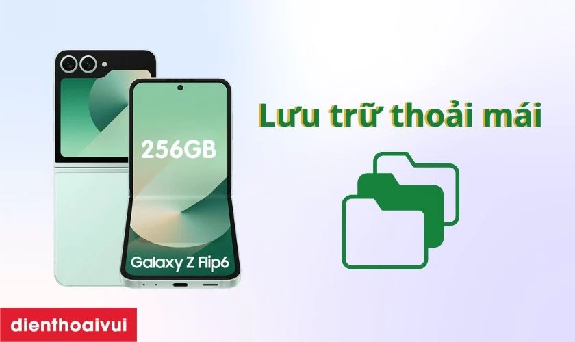 Bộ nhớ 256GB lưu trữ thoải mái