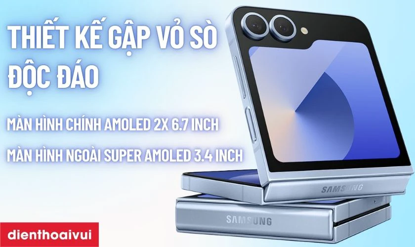 Samsung Galaxy Z Flip6 5G 256GB - Cũ trầy xước có thiết kế gập nhỏ gọn