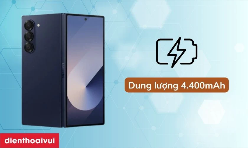 Viên pin dung lượng 4.400mAh giúp Galaxy Z Fold6 hoạt động trọn vẹn cả ngày dài