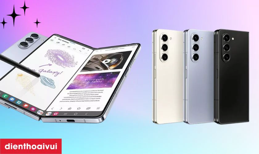 Galaxy Z Fold5 sở hữu thiết kế bản lề gập mở linh hoạt