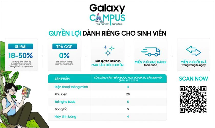 Samsung ưu đãi sinh viên là chương trình ưu đãi được mong chờ nhất hè 2024