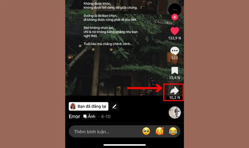 Sao chép liên kết TikTok đơn giản