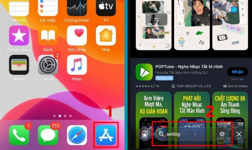 Cách tải Setlog trên điện thoại iPhone