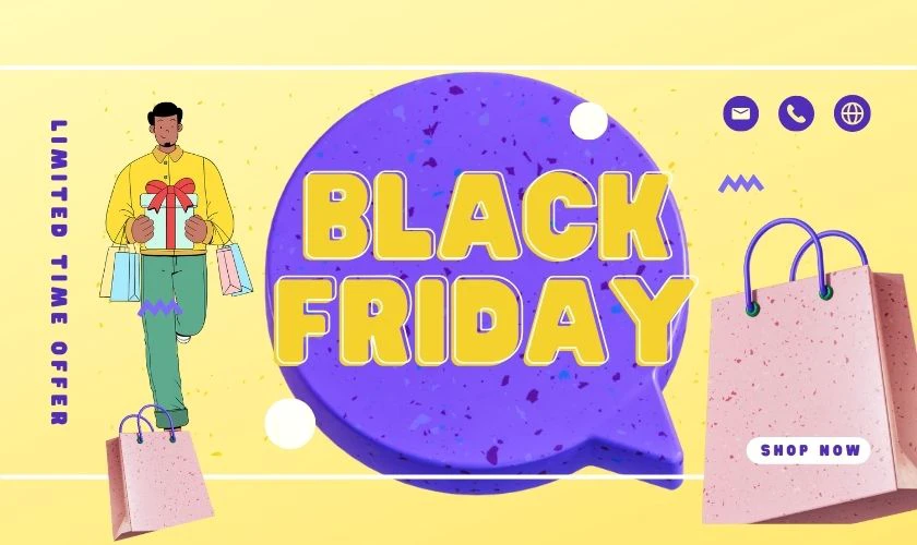 Banner sale Black Friday dễ thương