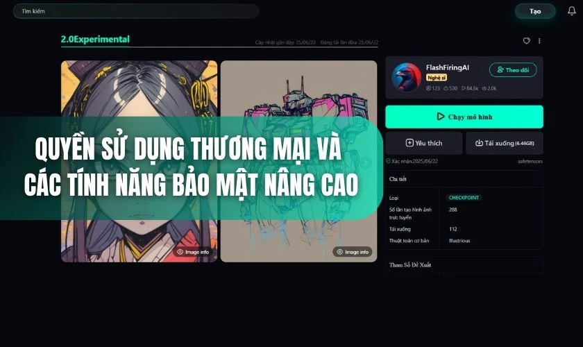 Quyền sử dụng thương mại và các tính năng bảo mật nâng cao