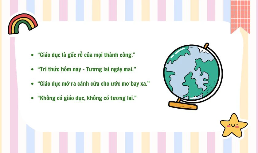 Câu khẩu lệnh ngày Nhà giáo Việt Nam về vai trò của Giáo dục