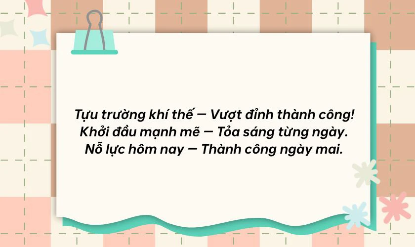Slogan Back to School 2025 quyết tâm, phấn khởi