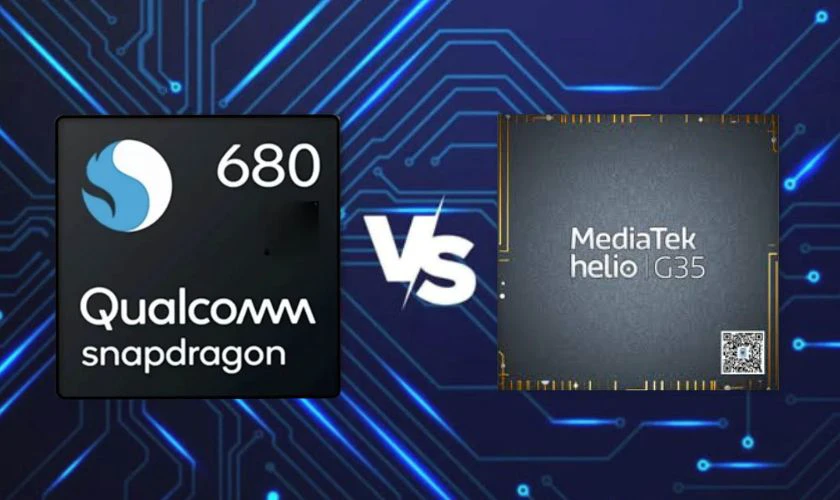 Chip Snapdragon có hiệu suất cao hơn so với chip Helio G35 của MediaTek