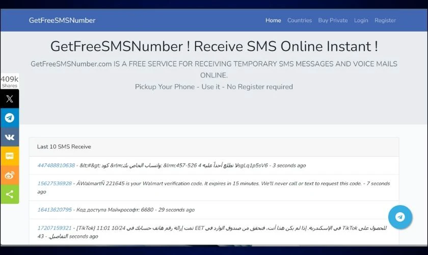 Get Free SMS Number 