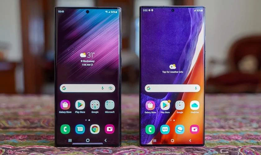 So sánh màn hình S22 Ultra và Note 20 Ultra