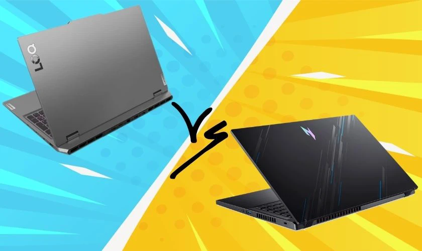So sánh Acer Nitro V 15 ProPanel và Lenovo LOQ 15ARP9 về thiết kế