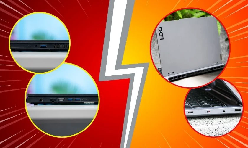 So sánh Acer Nitro V 15 ProPanel và Lenovo LOQ 15ARP9 về khả năng kết nối