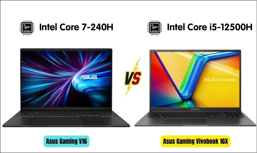So sánh Asus Gaming V16 và Vivobook 16X về chip xử lý