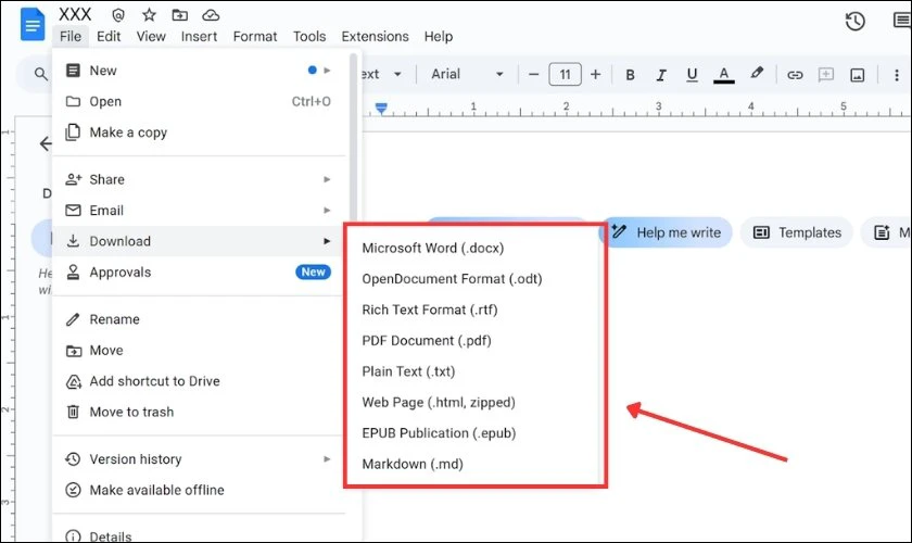 Google Docs hỗ trợ nhiều định dạng khác nhau