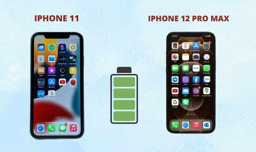 So sánh viên pin của iPhone 11 và 12 Pro Max