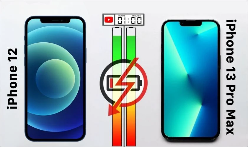 So sánh dung lượng pin và bộ sạc của iPhone 12 và 13 Pro Max