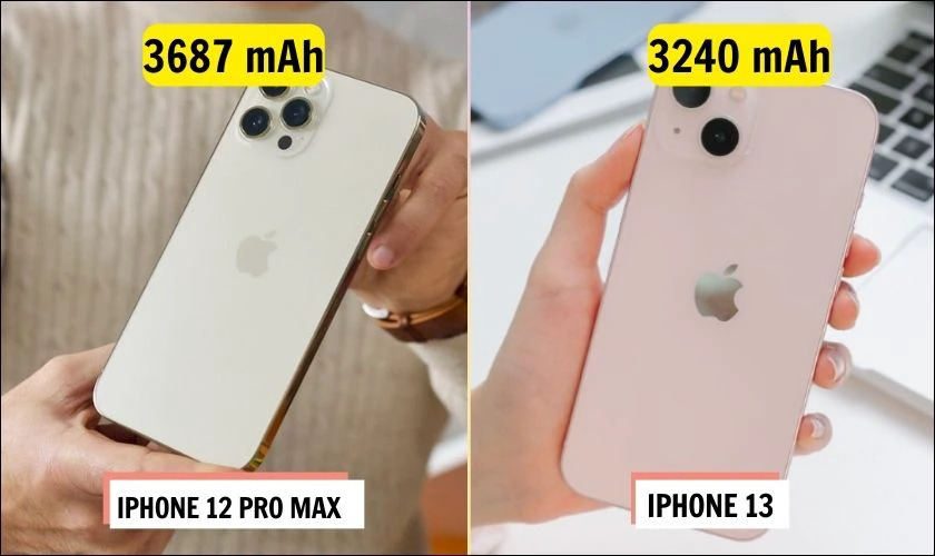 So sánh pin của iPhone 13 và 12 Pro Max