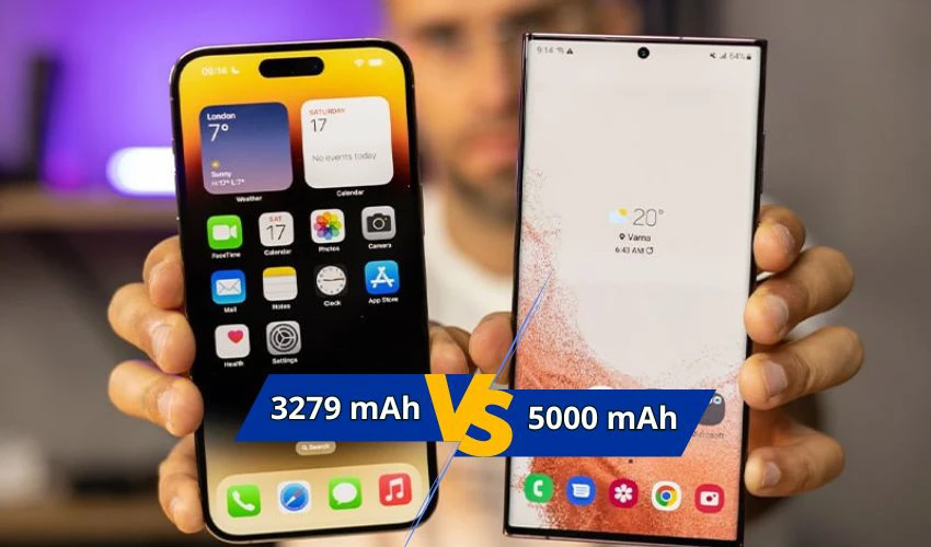 iPhone 14 sở hữu viên pin dung lượng thấp hơn khi so sánh với Samsung S22 Ultra