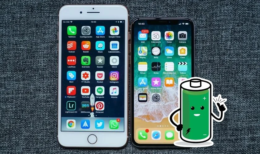 Dung lượng và khả năng tiết kiệm pin của iPhone X tốt hơn khi so sánh với iPhone 8 Plus