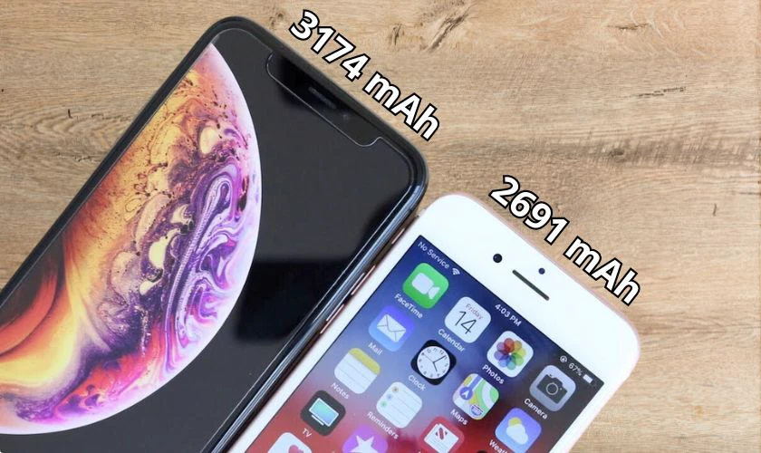 iPhone Xs Max sở hữu pin trâu dùng lâu hơn so với iPhone 8 Plus