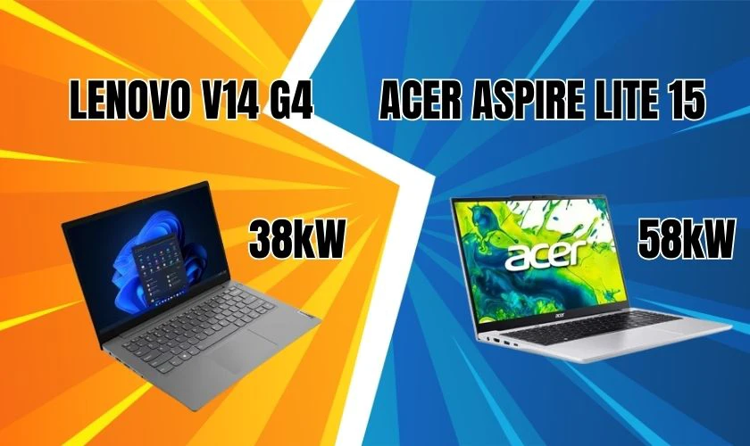 So sánh Lenovo V14 G4 và Acer Aspire Lite 15 về thời lượng pin
