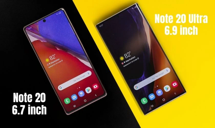 So sánh Note 20 và Note 20 Ultra về màn hình