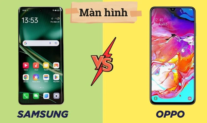 So sánh khả năng hiển thị màn hình OPPO và Samsung