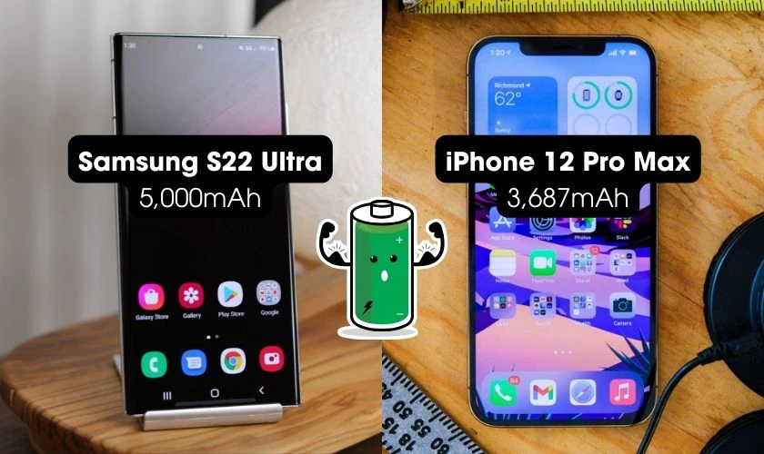 Về dung lượng pin thì Samsung S22 Ultra vẫn dẫn trước so với đối thủ