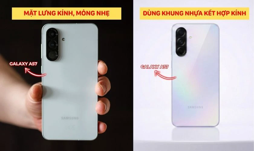 So sánh Samsung Galaxy A57 và A37 chi tiết về thiết kế