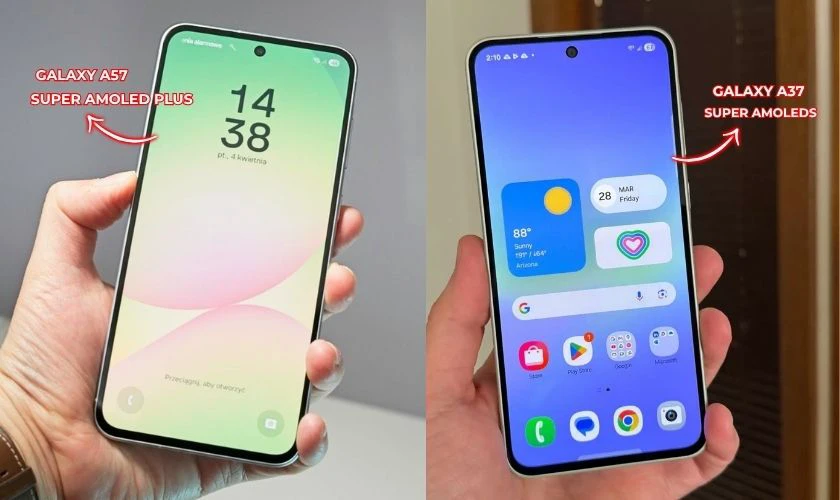 So sánh Samsung Galaxy A57 và A37 về màn hình