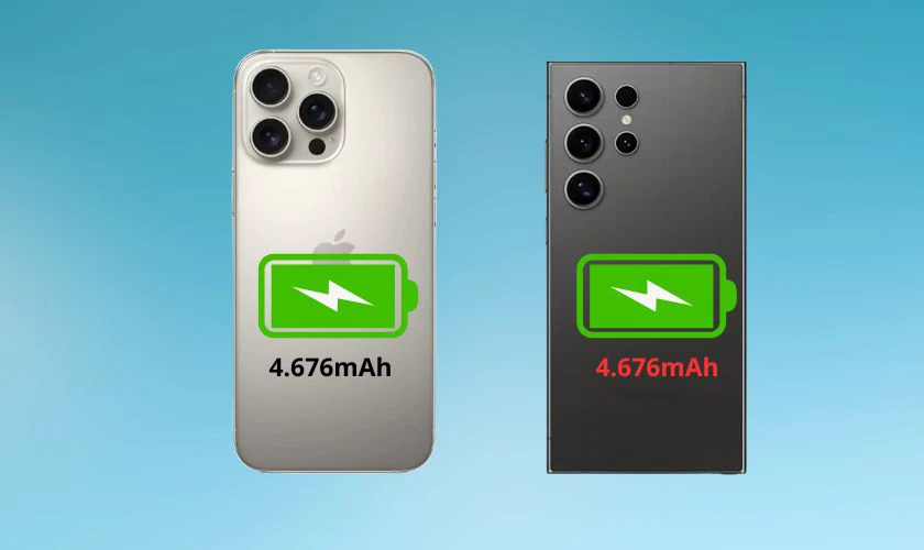 So sánh Samsung S24 Ultra và iPhone 16 Pro Max về dung lượng pin