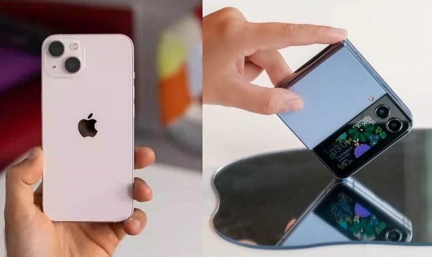 So sánh iPhone 13 và Samsung Z Flip 4 về thiết kế có nhiều điểm khác biệt