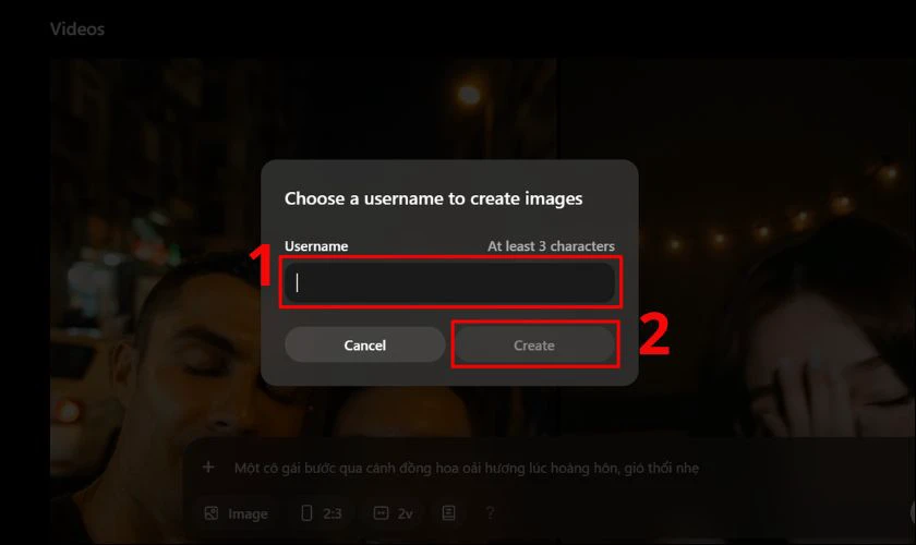 Bạn cần đặt tên cho video của mình sau đó bấm create