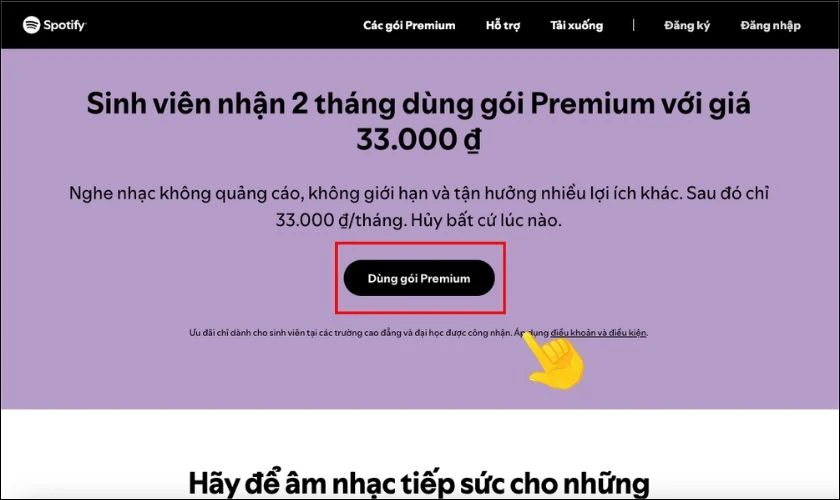 Cách đăng ký Spotify Premium cho sinh viên