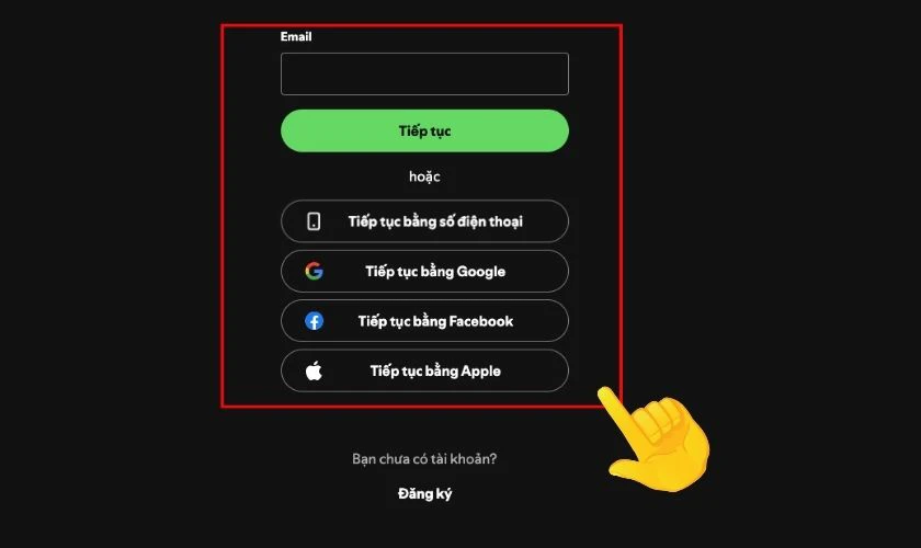 Đăng nhập tài khoản Spotify