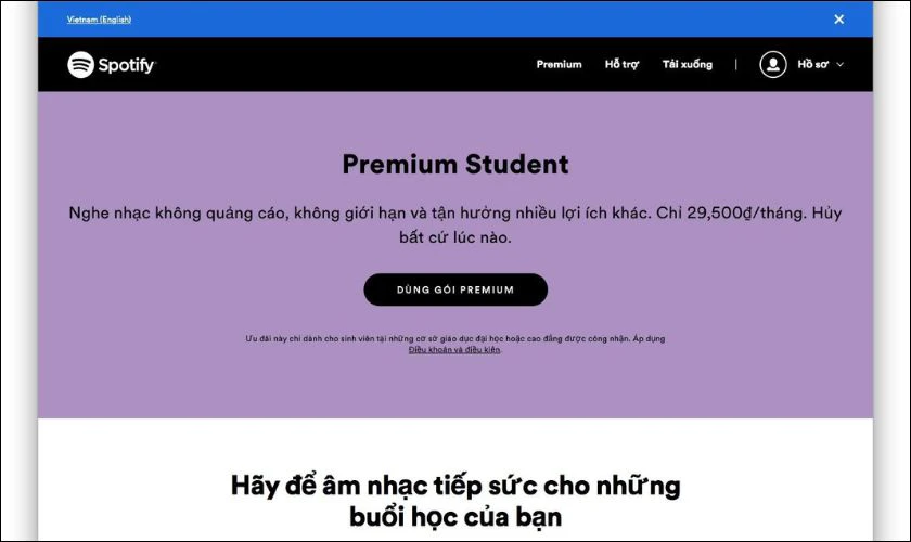 Xác minh sinh viên để đăng ký Spotify Premium như thế nào?