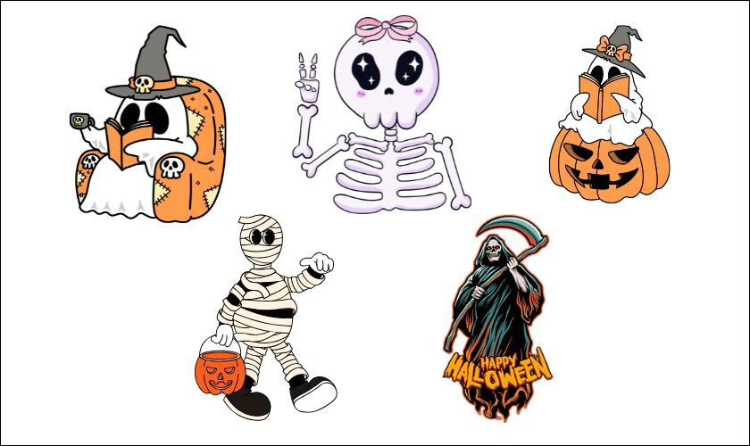 Mẫu sticker Halloween dùng trong thiết kế