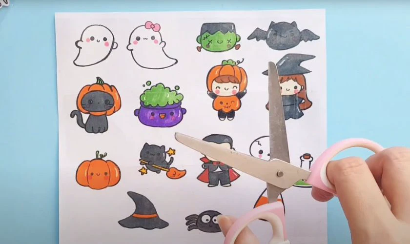 Cách làm Sticker Halloween bằng giấy