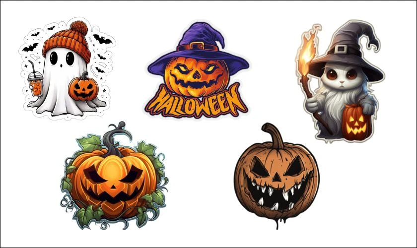 Nhãn dán Halloween dùng trong thiết kế