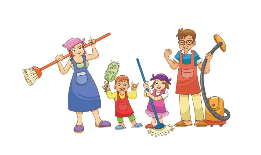 Sticker Tết chủ đề dọn dẹp