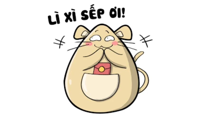 Sticker đòi sếp lì xì hài hước