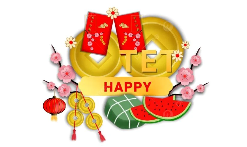 Sticker Tết 2026 Bính Ngọ chủ đề ẩm thực