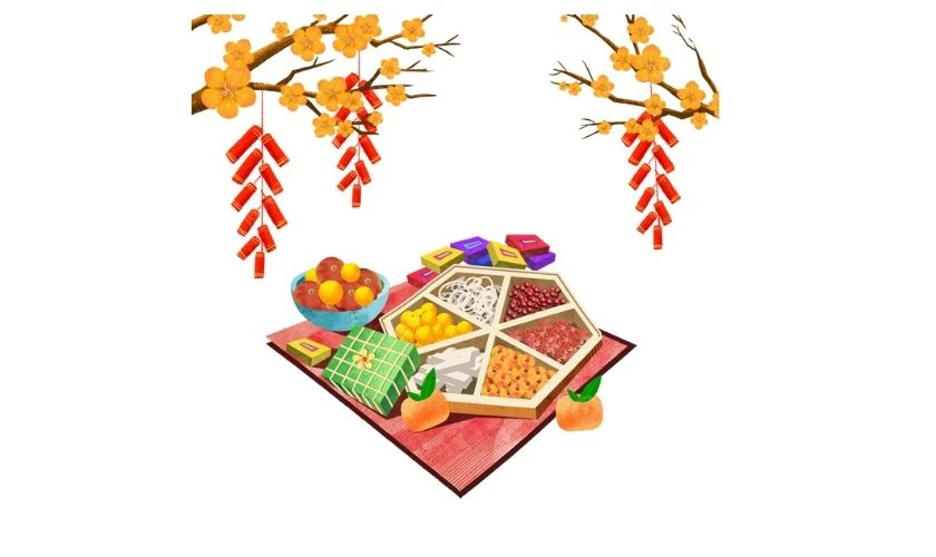 Sticker Tết chủ đề ẩm thực