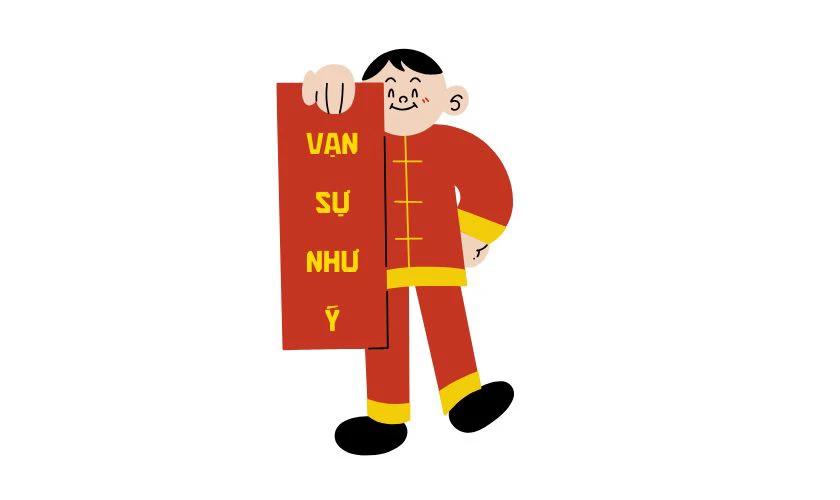 Sticker Tết 2025 hình câu đối đỏ