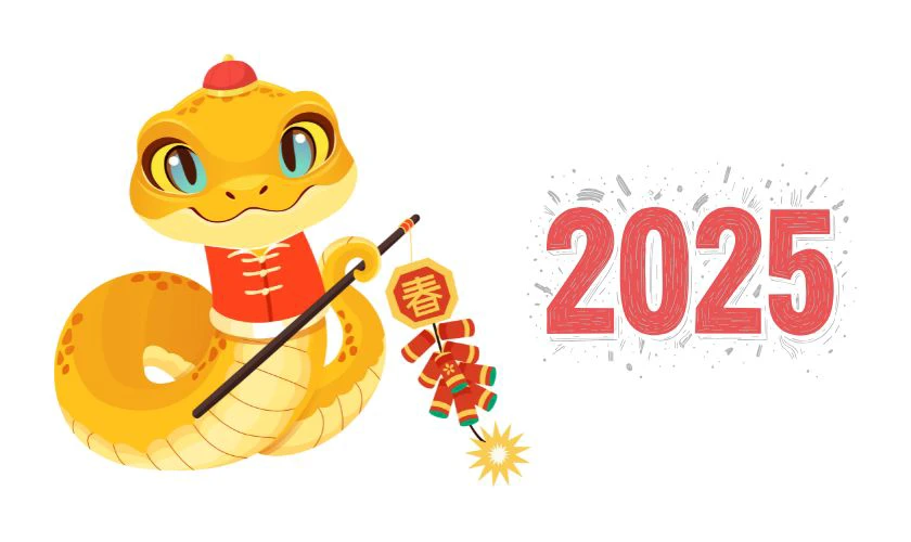 Nhãn dán Tết 2025 hình con rắn