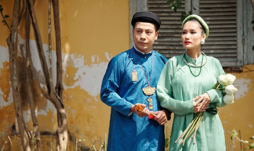 Cap, STT đăng ảnh áo dài Tết 2026 dễ thương, đáng yêu