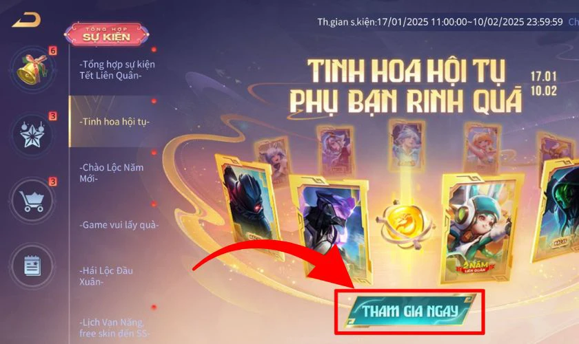 Cách tham gia sự kiện Tết Liên Quân 2026 nhận thưởng