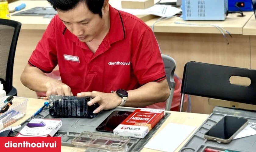 Quy trình sửa main - IC audio iPhone Air tại Điện Thoại Vui